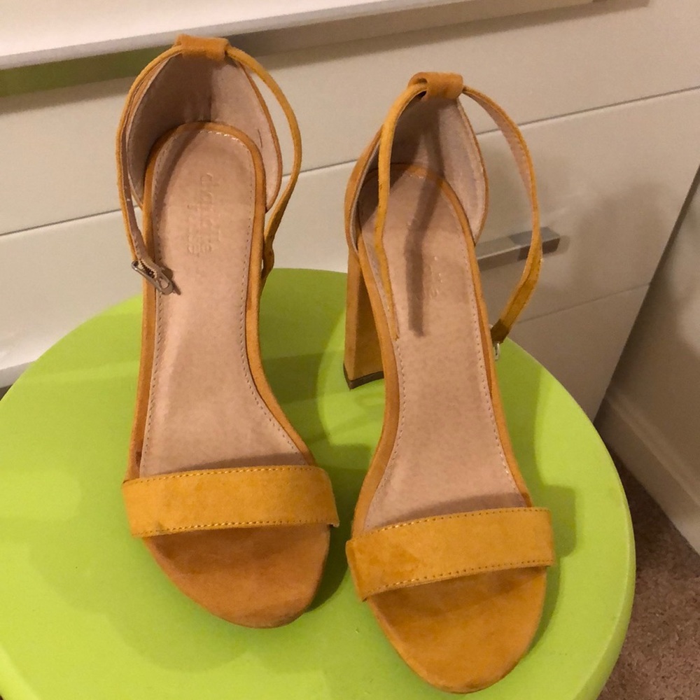 Mustard Ankle Strap Heels